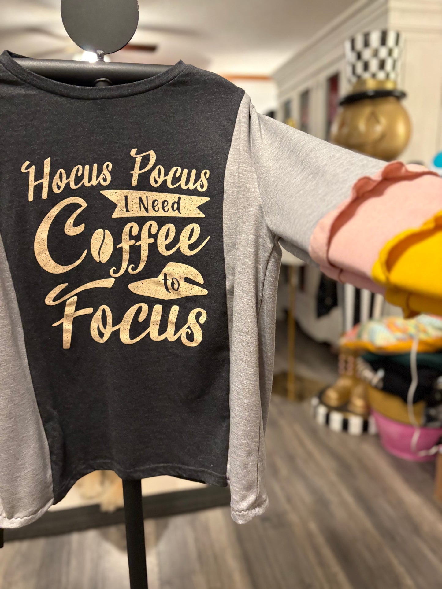 Hocus Pocus Focus Upcycled Funky Top Fits a Small to XL Super Oversized