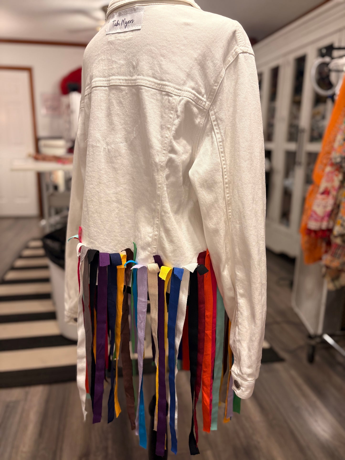 Sara Denim Color Jacket Fits a Large/XL