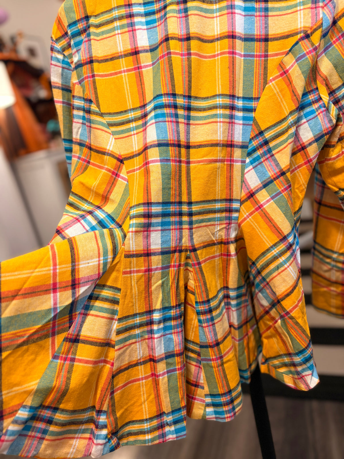 Dulce Plaid Peplum Jacket by Aratta