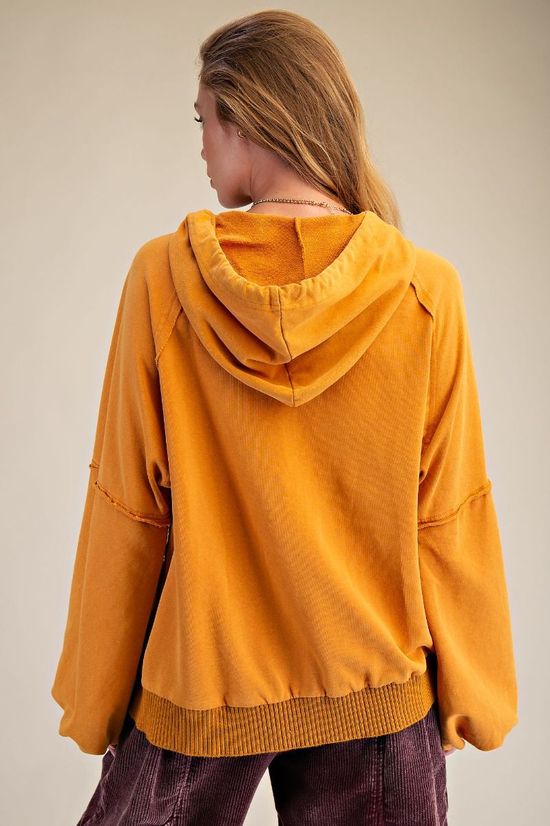 Textured Mineral Washed Thermal Knit Pullover