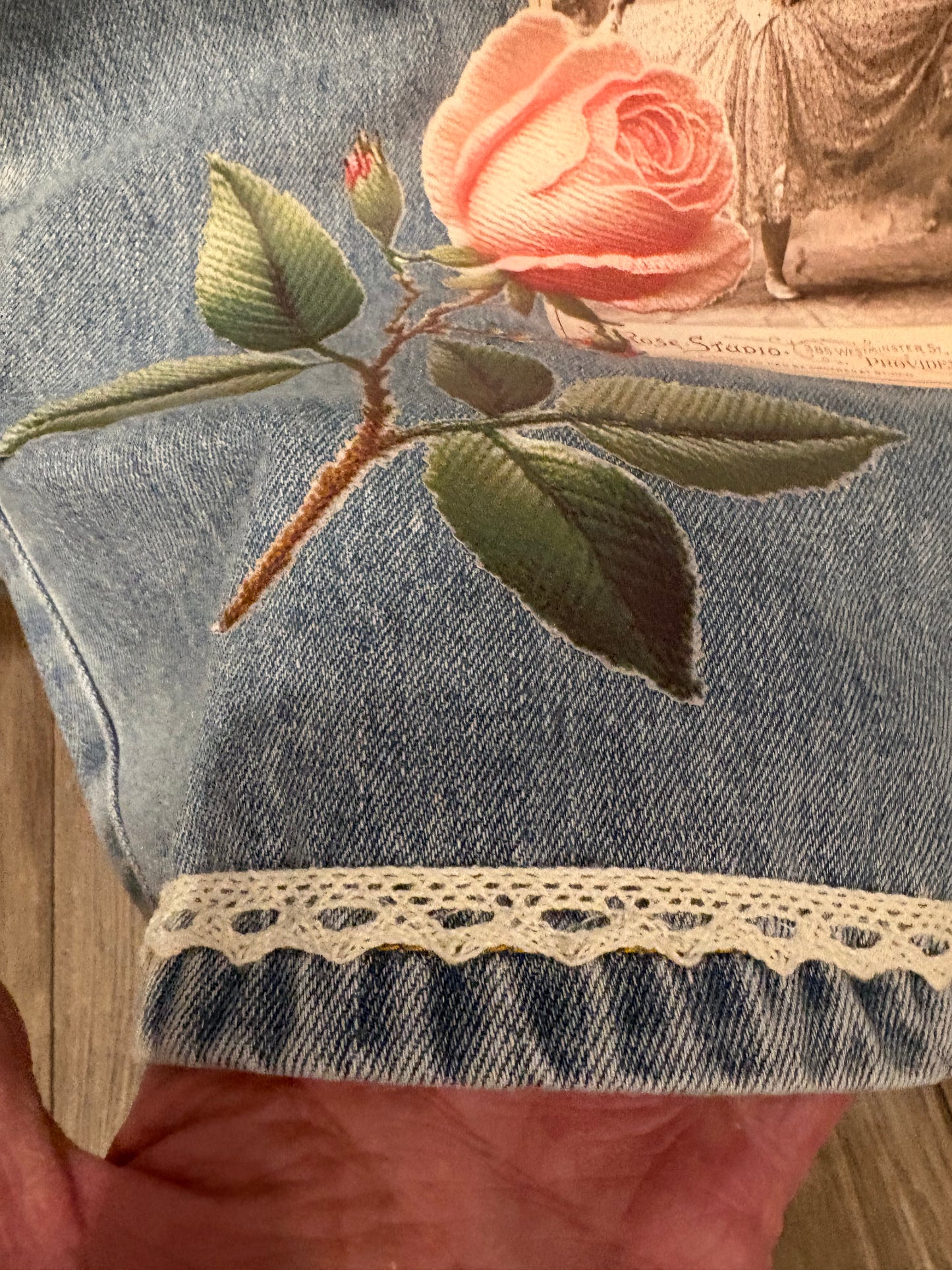 Millie Refashioned Junk Jean Cargo Pants Size Large 10/12