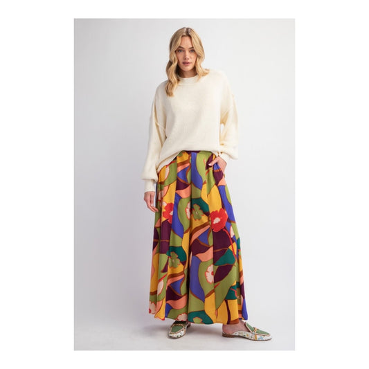 Green Mirabelle Wide Leg Satin Pants