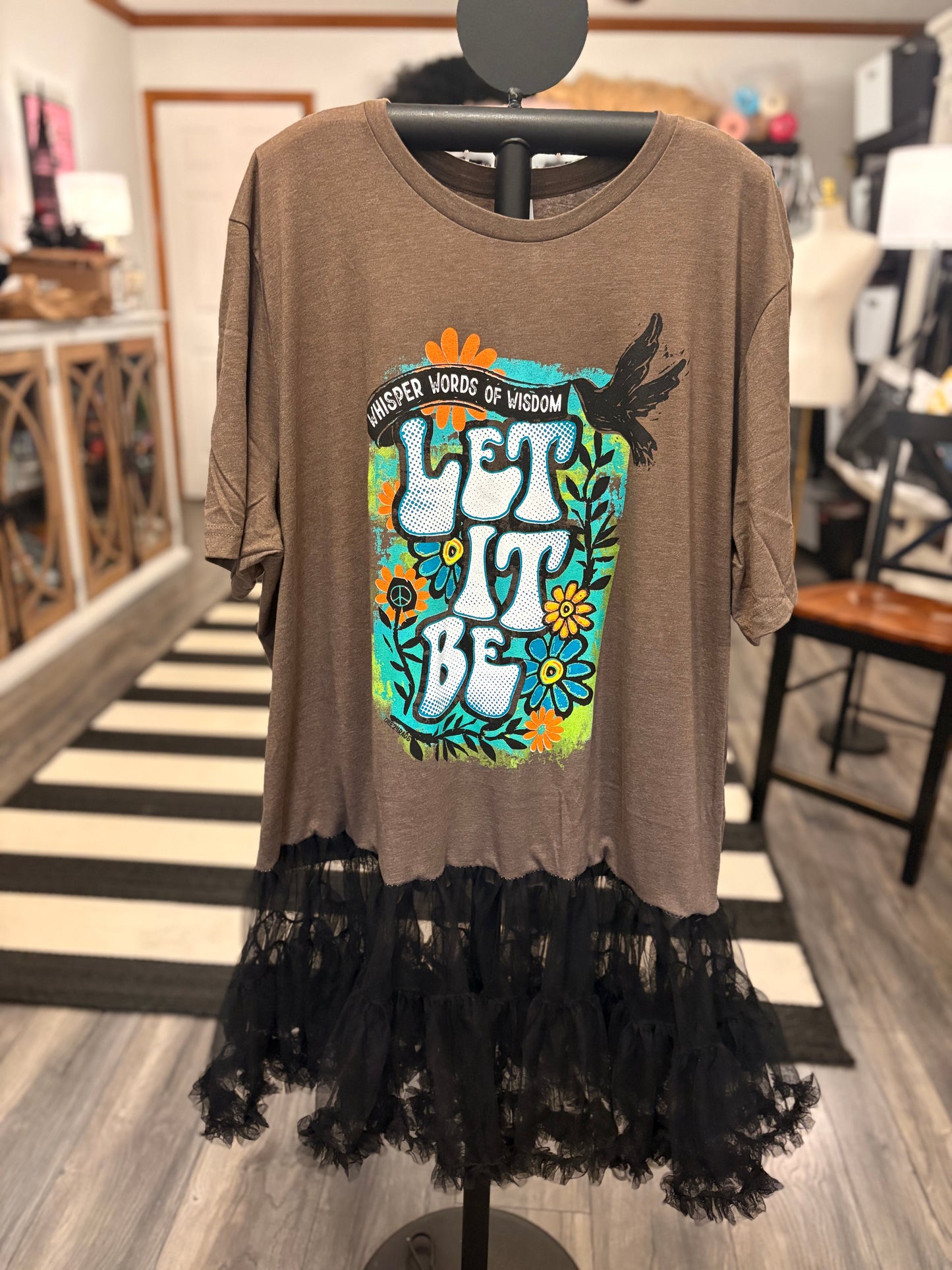 Let It Be Upcycled Rockstar Dress One Size Fits a Small to 3X