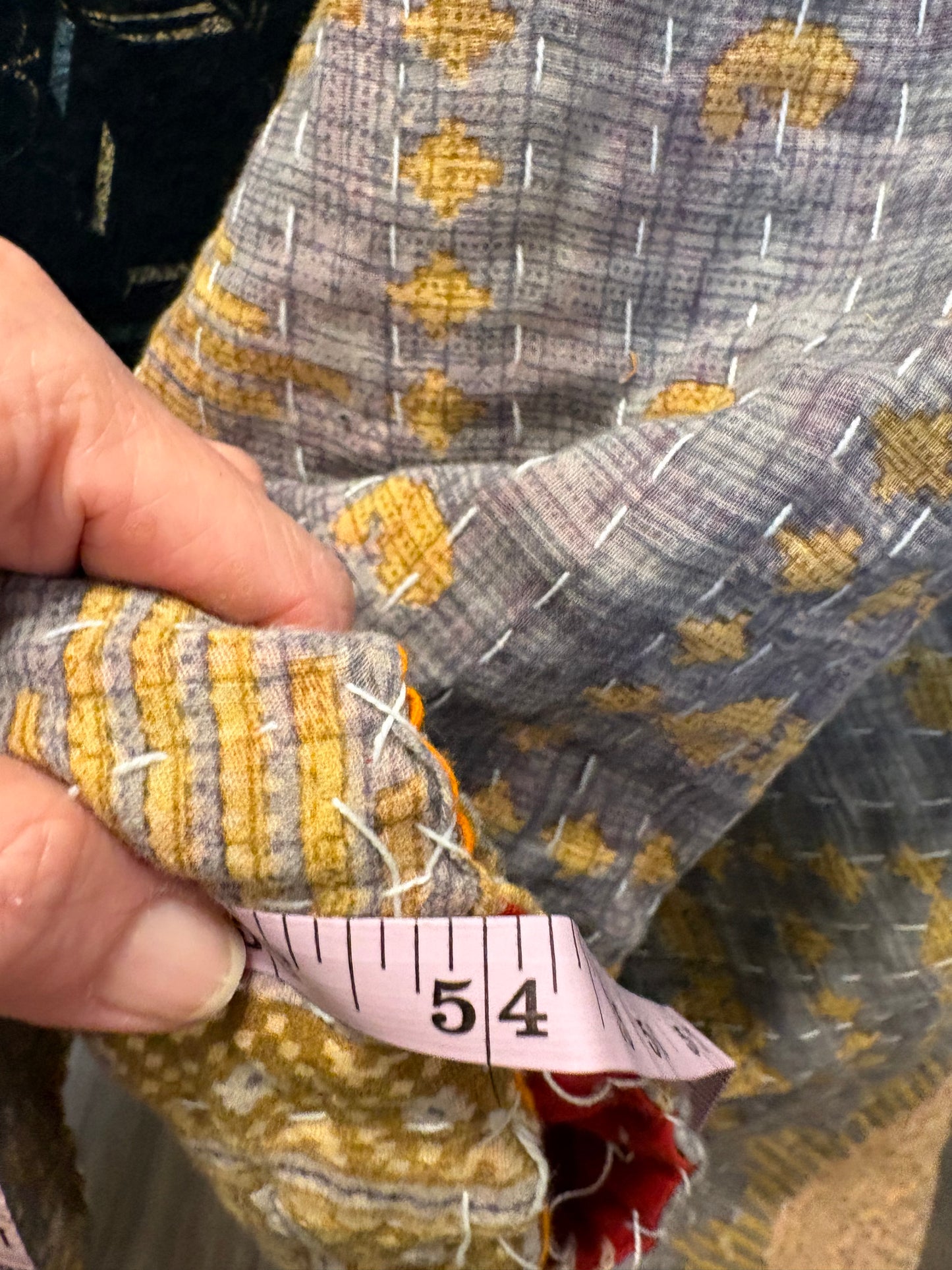 Kiss Upcycled Vintage Kantha Quilt Poncho Tee One Size Fits a Large to 3X