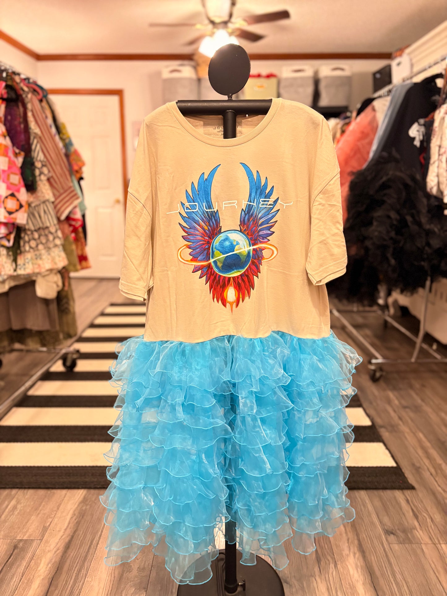 Just A Small Town Girl Rockstar Ruffle Dress/Top One Size Fits a Small to 3X
