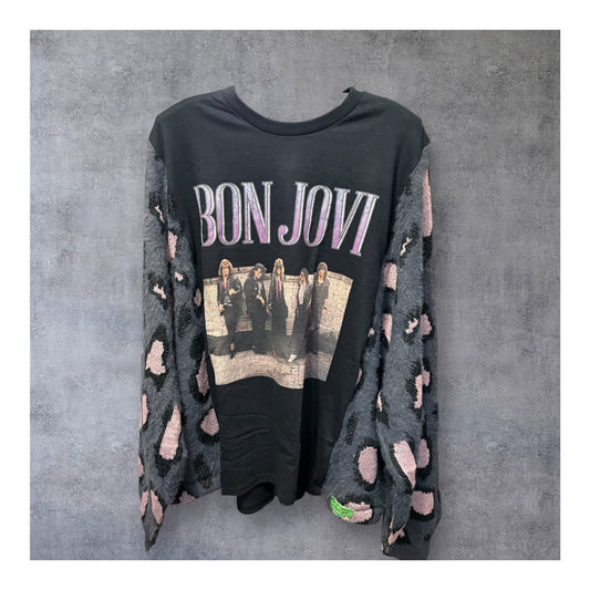 Heartthrob Upcycled Furry Sweater  Tee One Size Fits A Small to 3X Super Oversized