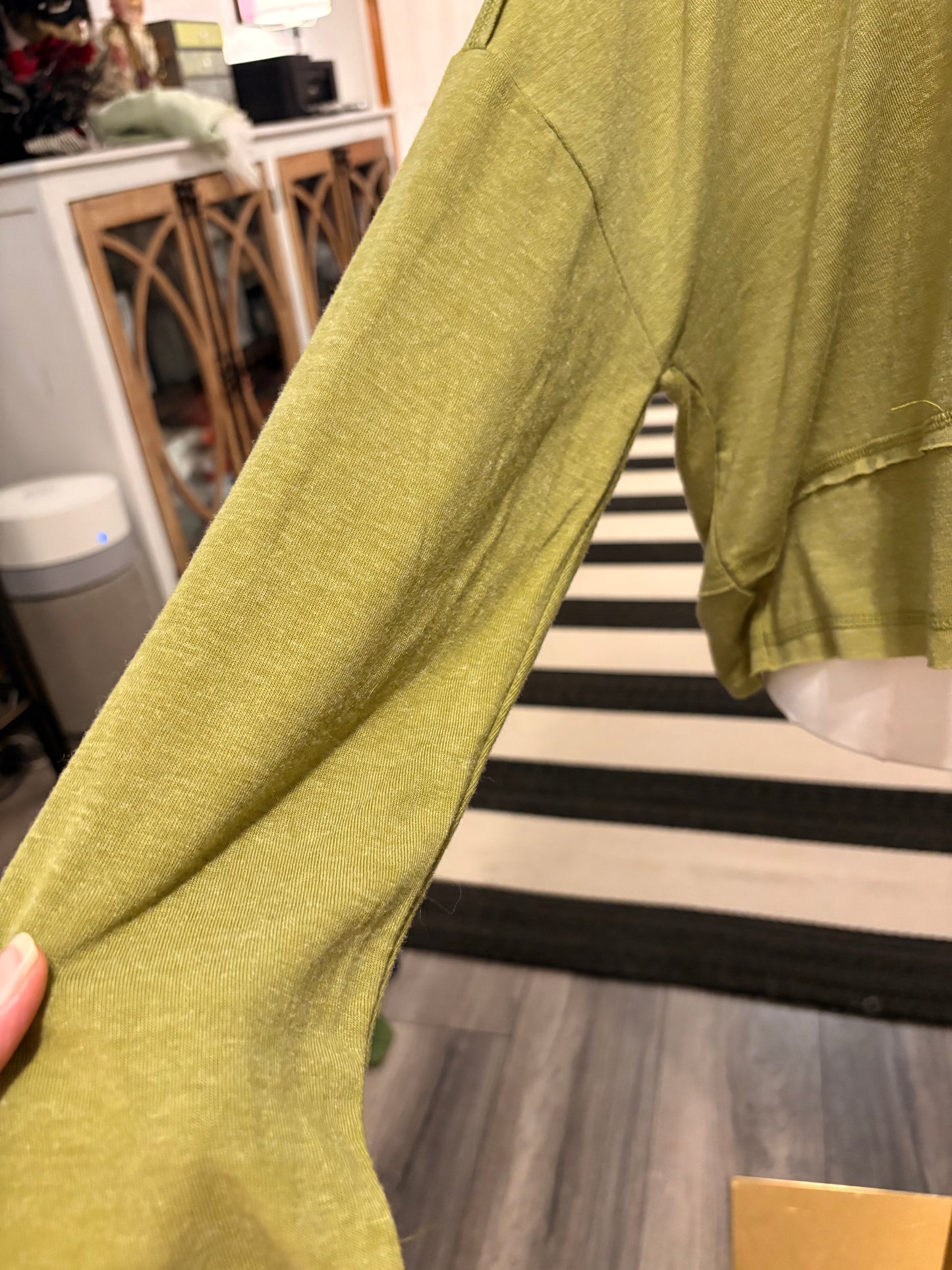 Olive Cropped Tee Large