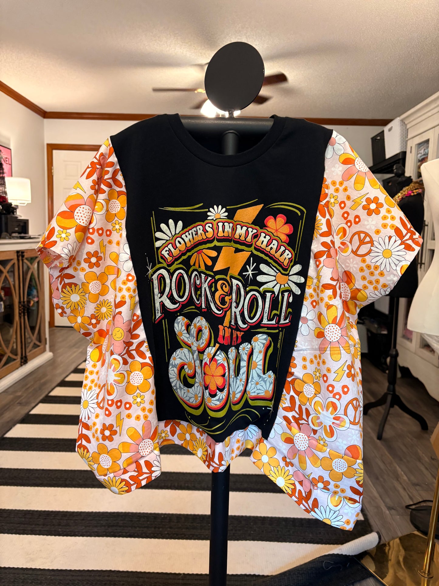 Rock and Soul Upcycled Boxy Top One Size Fits a Small to XXL
