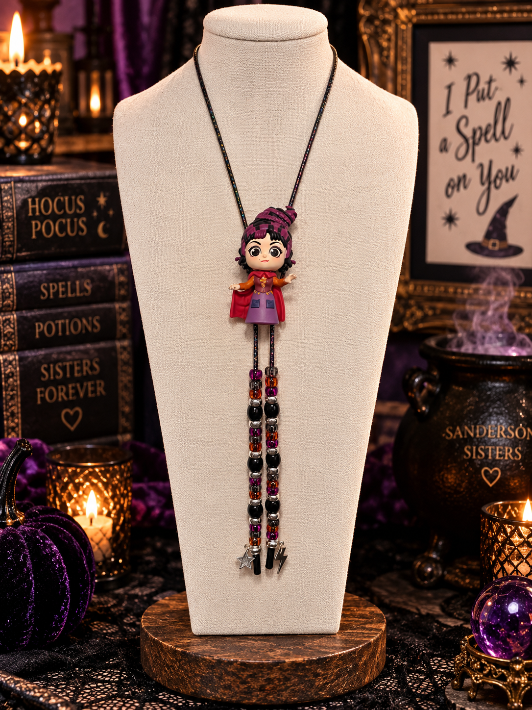 A Bunch Of Witches Brunette Handmade Bolo Necklace