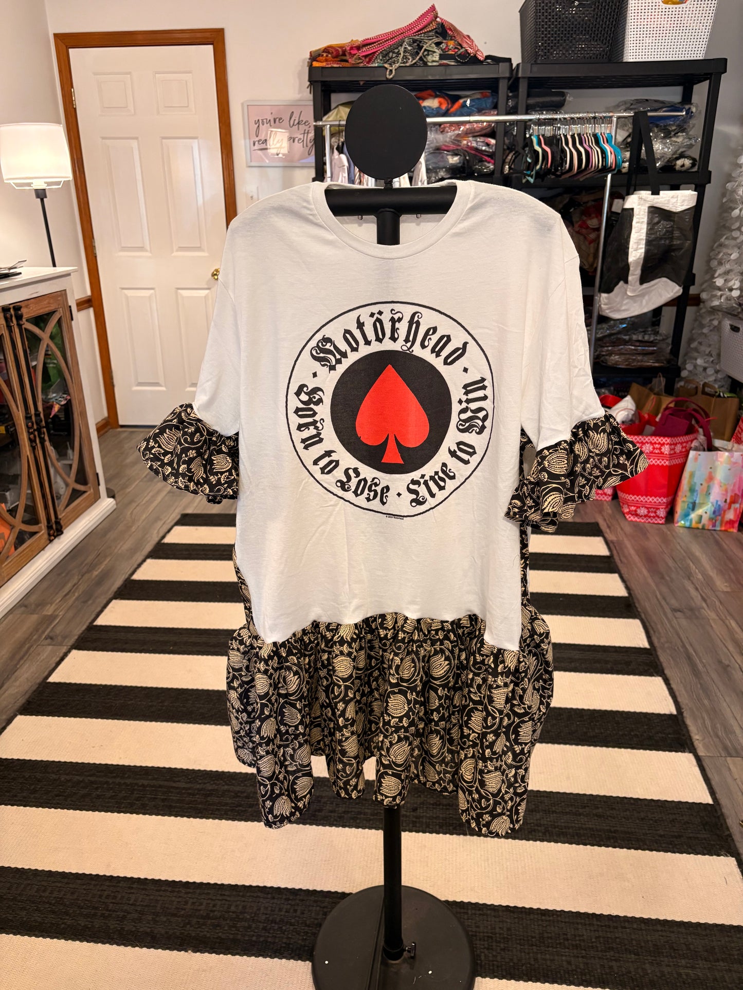 Born To Lose Ruffled Rockstar Dress One Size Fits a Small to XL Oversized