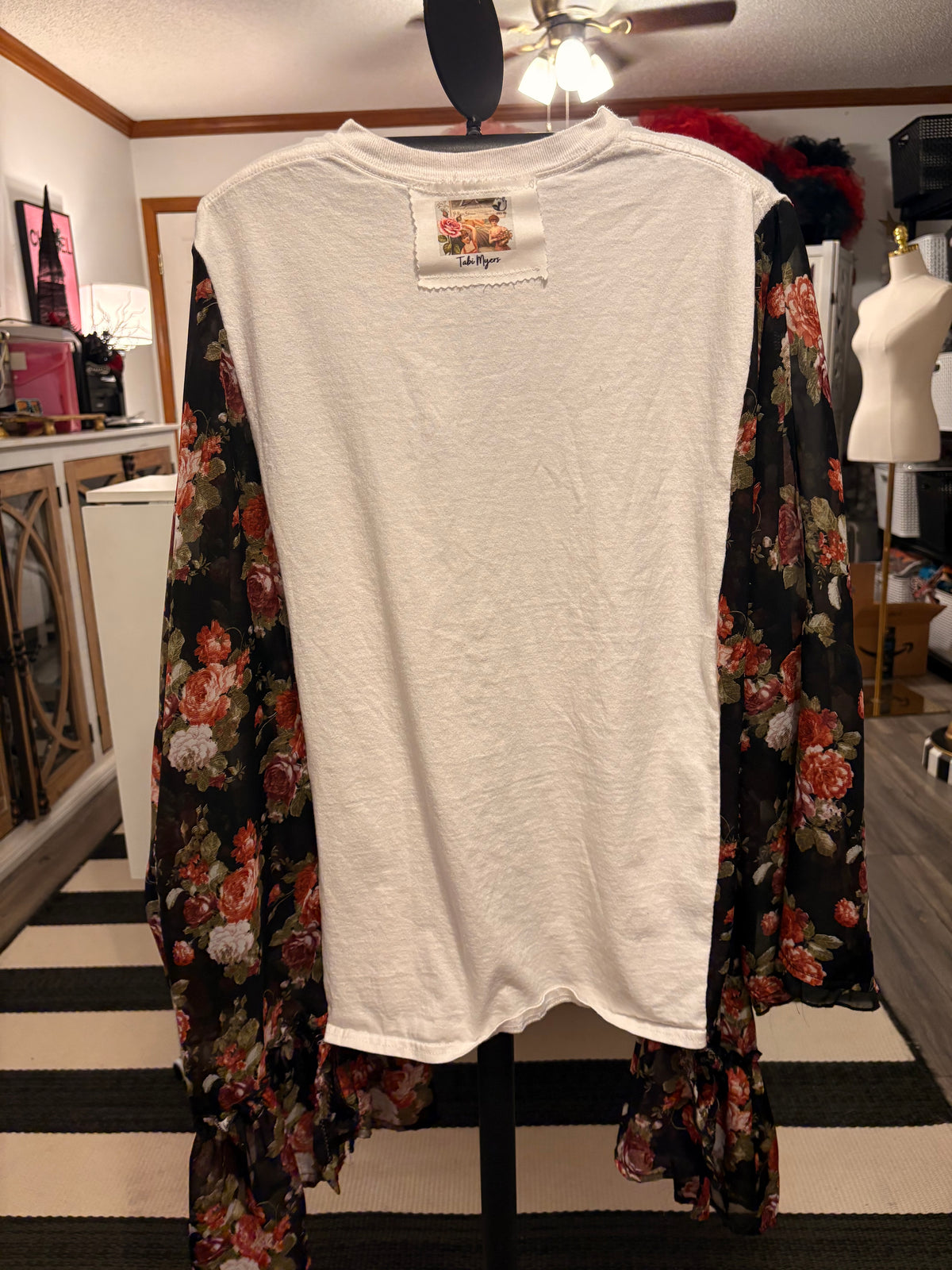 The Dead in Roses Upcycled Kimono Tee One Size fits a Small to XXL