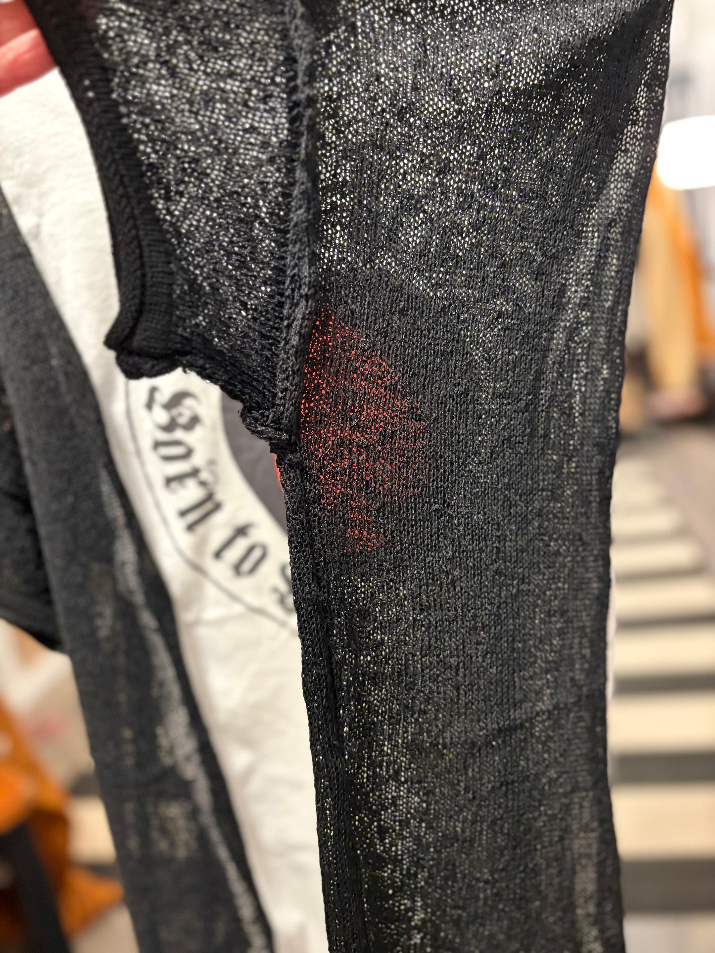 Ace of Spades Upcycled Drop Sleeve Mesh Sweater Tee One Size Fits A Small to XXL Oversized