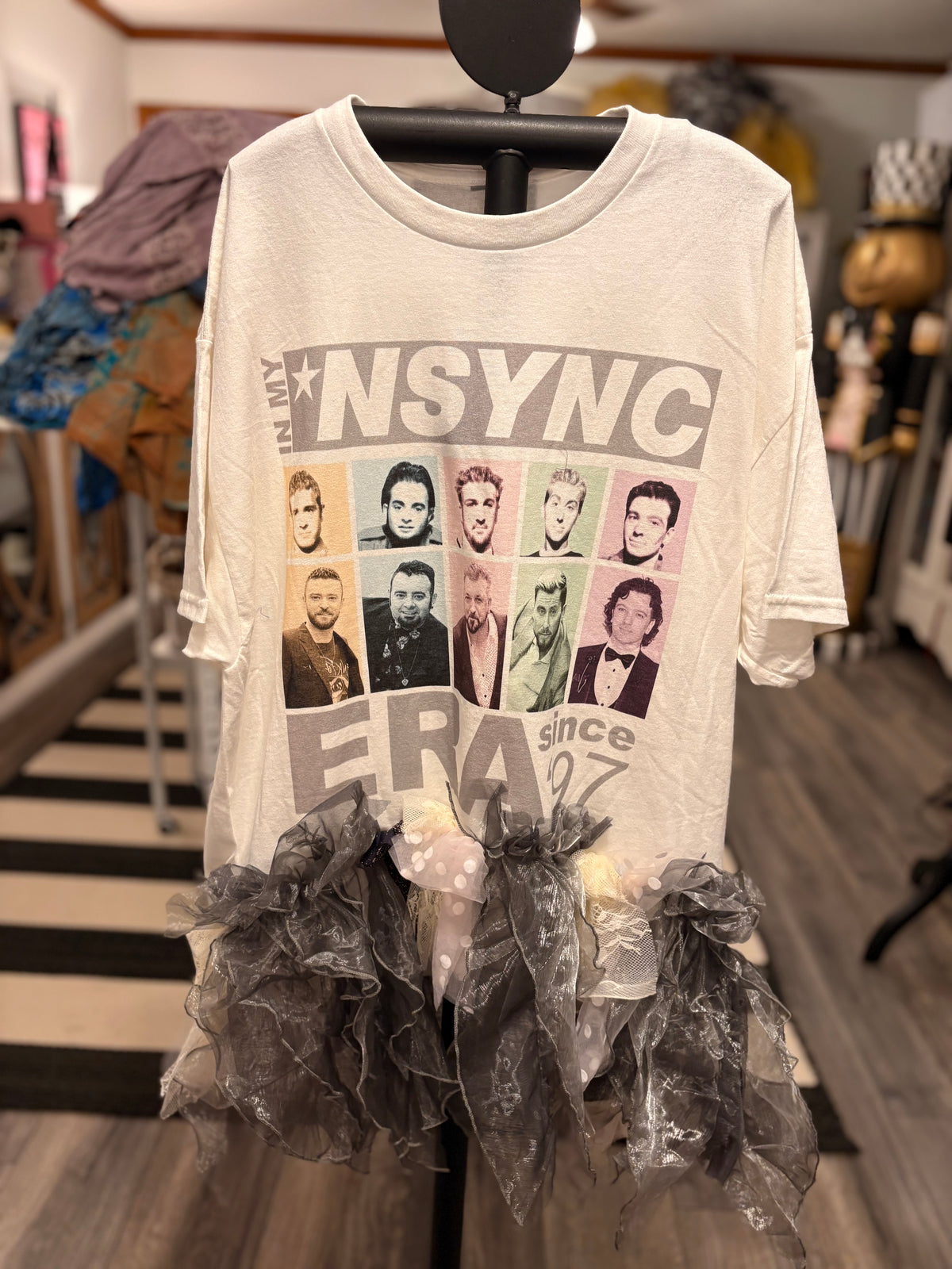 Bye Bye Bye Glam Fringe Asymmetrical Tee One Size Fits Small to XXL