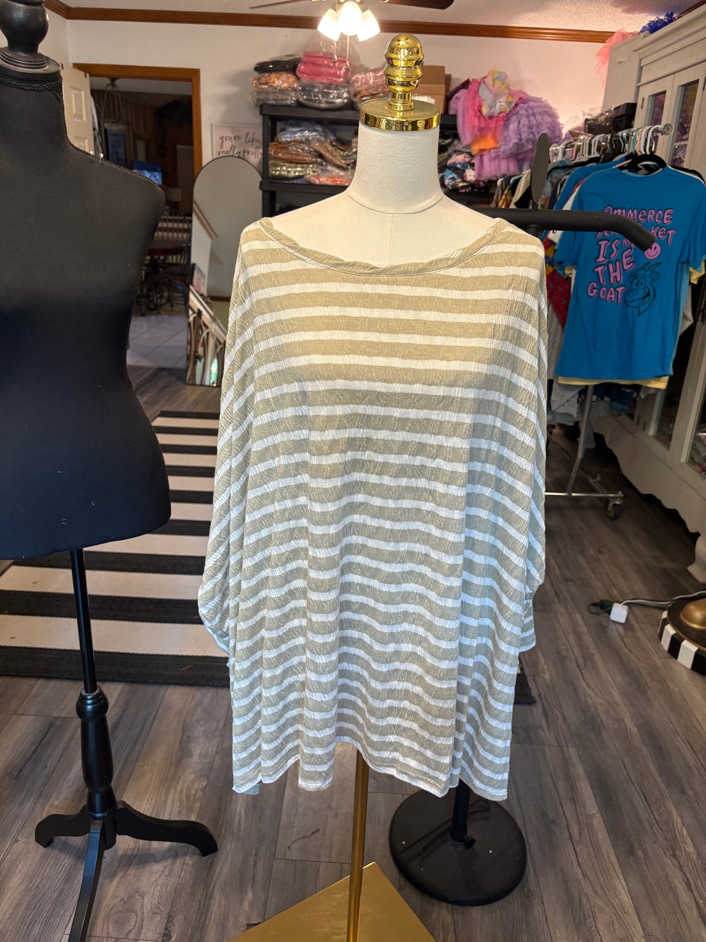 Easel Brand Sage Knit Boxy Top