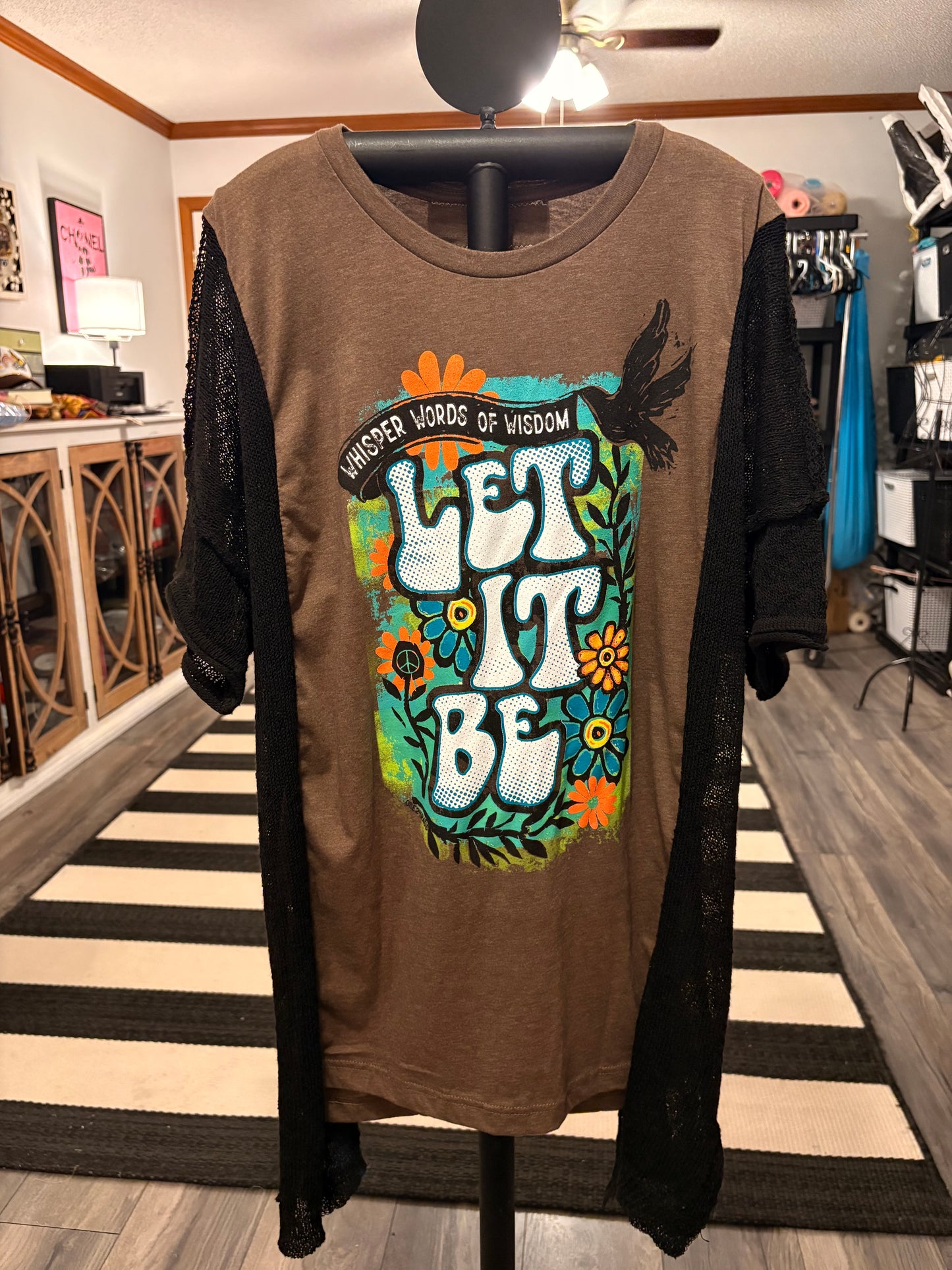 Let It Be Mesh Sweater Tee One size fit Small to XXL