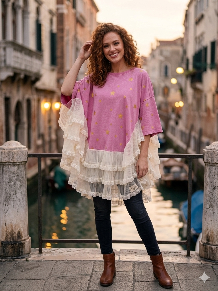 Twinkle Angel Poncho One Size Fits a Large to 3X