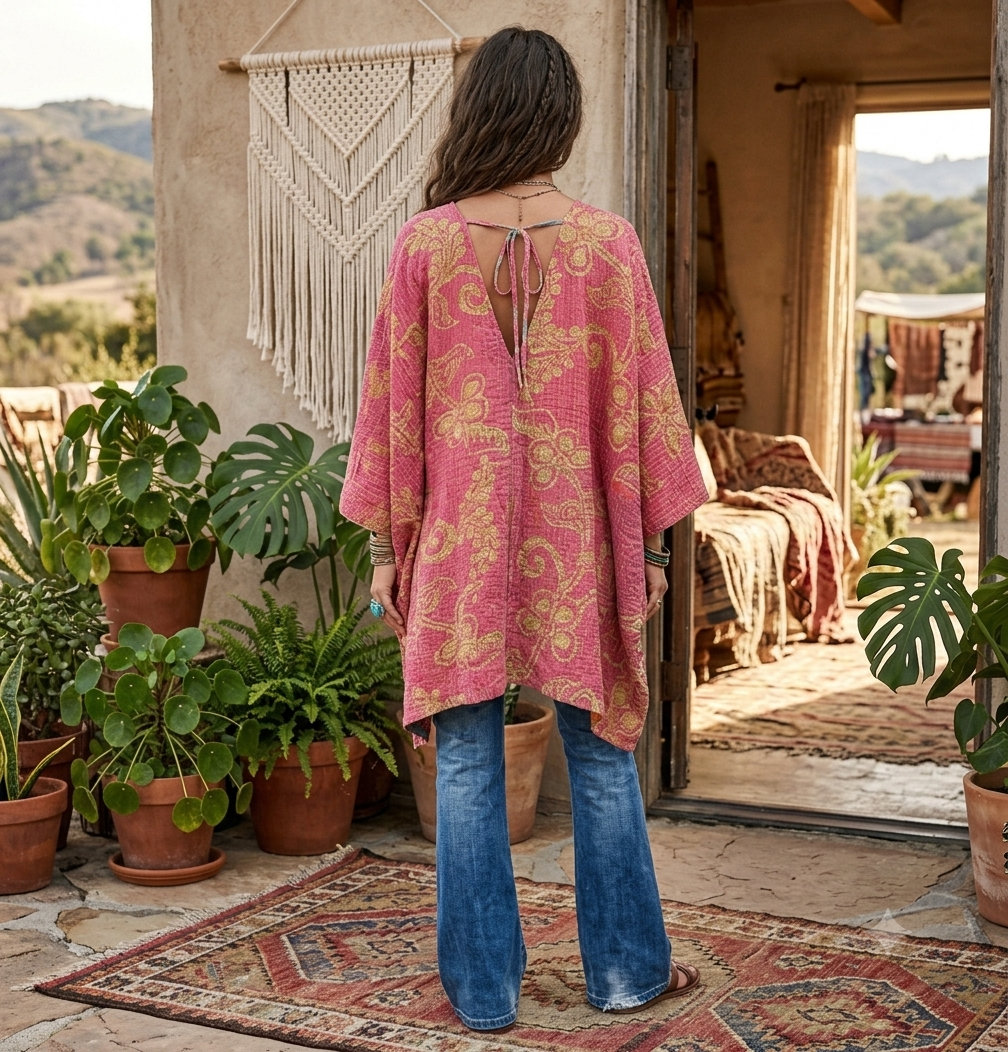 Moonflower Oasis Kantha Top (S-3X) 1000-01