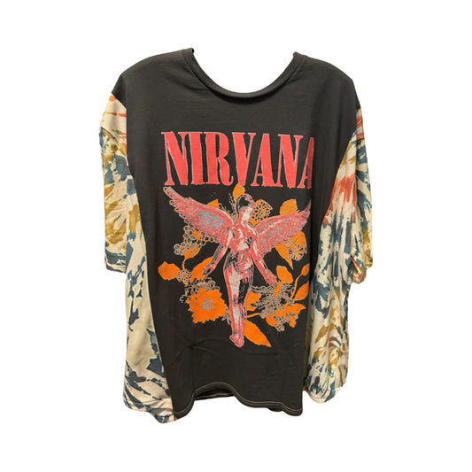 Nirvana Upcycled Drop-Sleeve Tee One Size Fits a Small to XXL