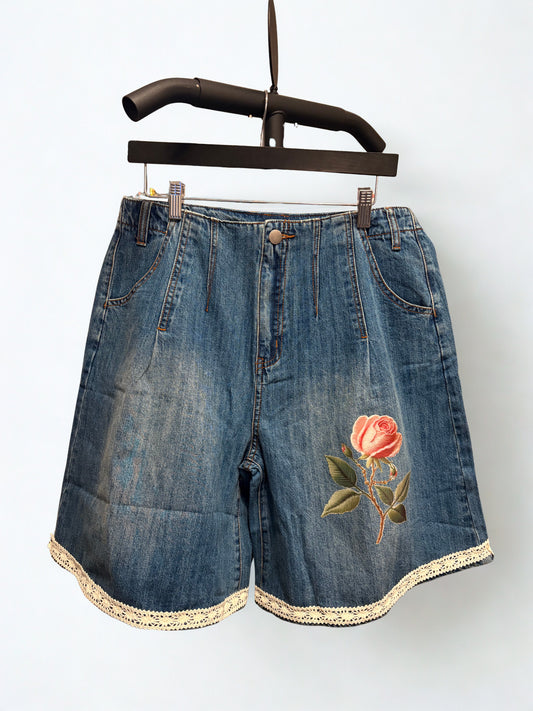 Aurora Refashioned Junk Jean Short Large 10/12