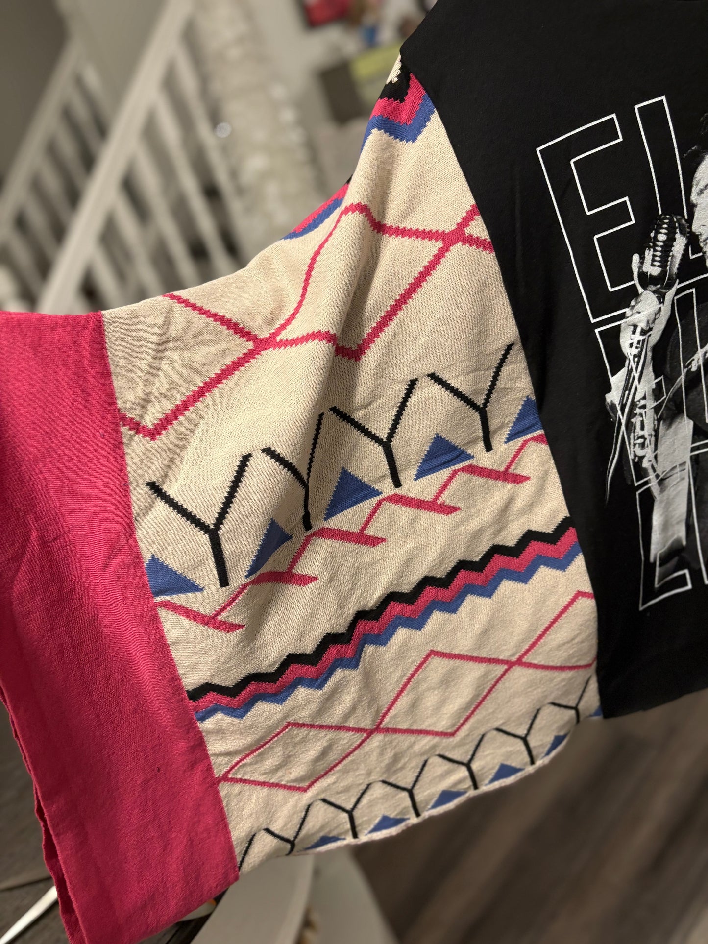 Elvis Upcycled Drop Sleeve Poncho One Size Fits a Small to XL