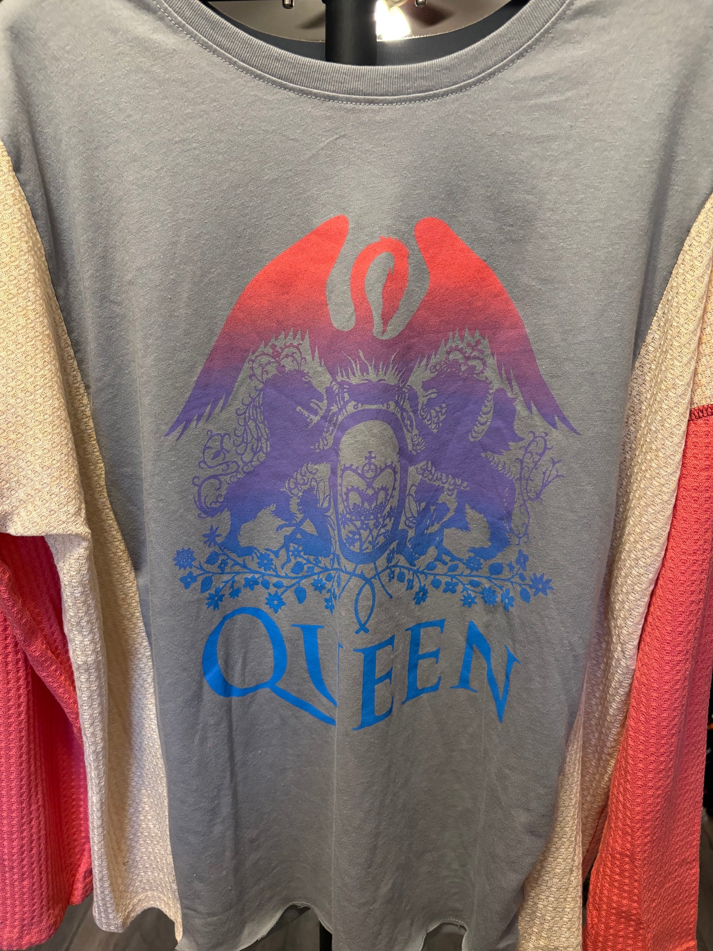 Another One Bites The Dust Upcycled Long Sleeve Knit Tee One Size Fits a Small to XL