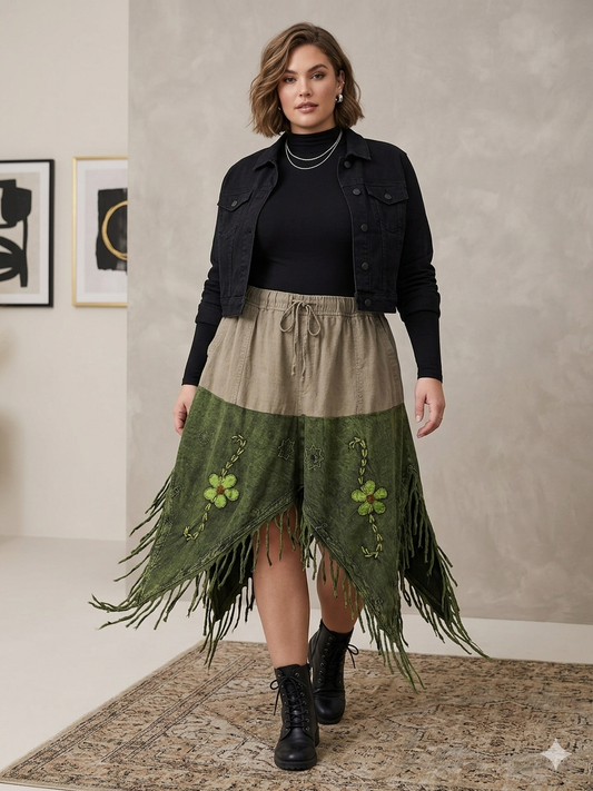 Green Fairy Upcycled Skirt Fits 2-3X