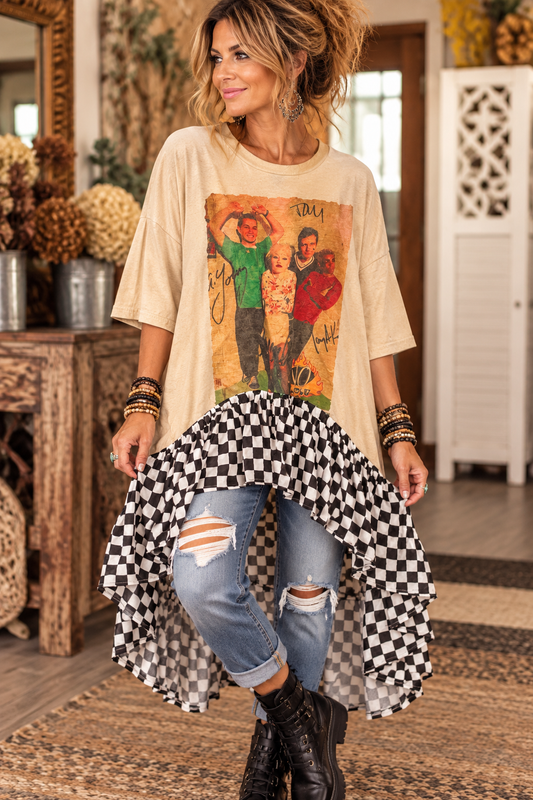 Don’t Speak Hi/Lo Asymmetrical Tee Dress One Size Fits a Small to 3X