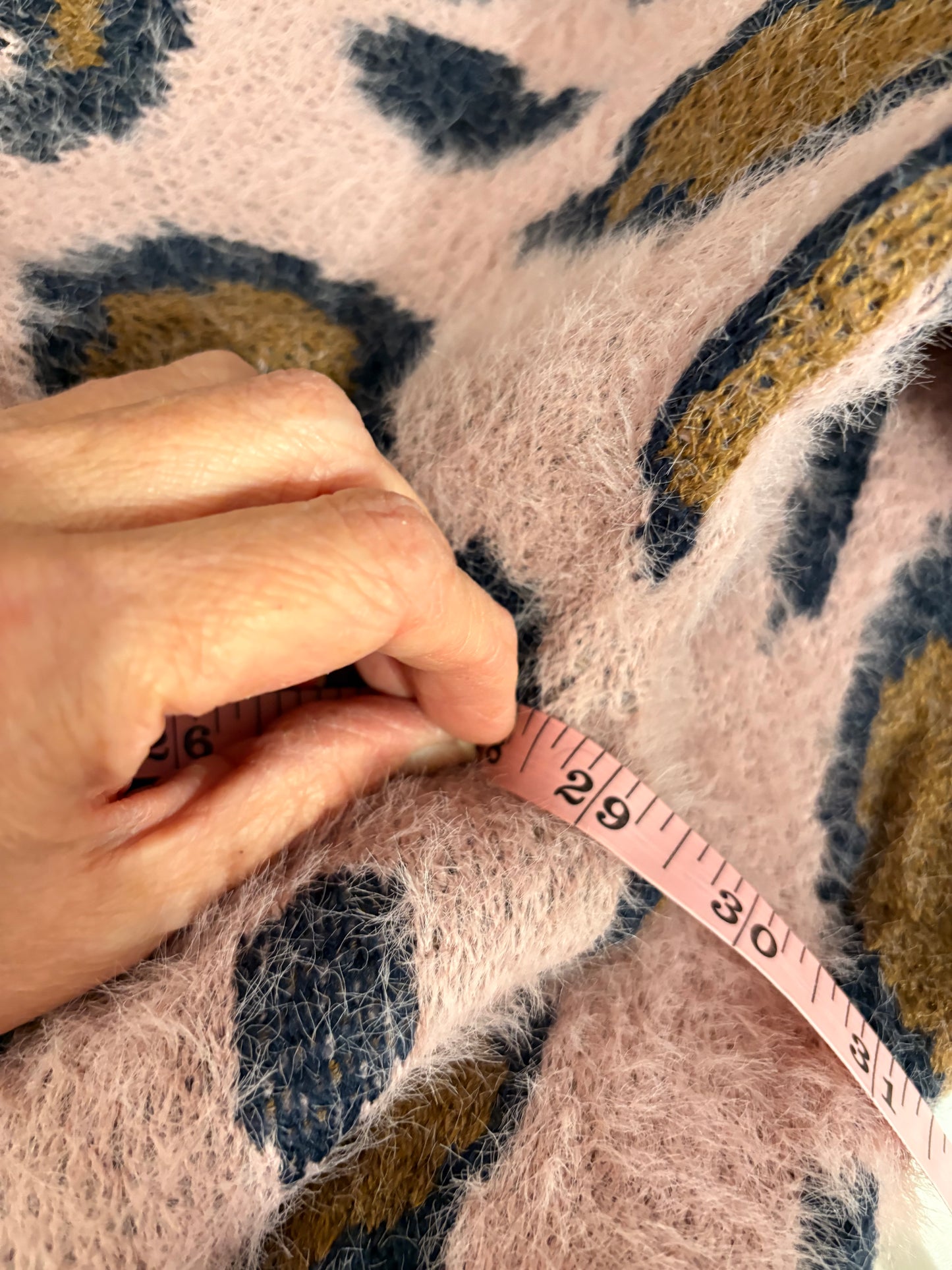 Dusty Pink Fuzzy Cheetah Sweater Plus Size