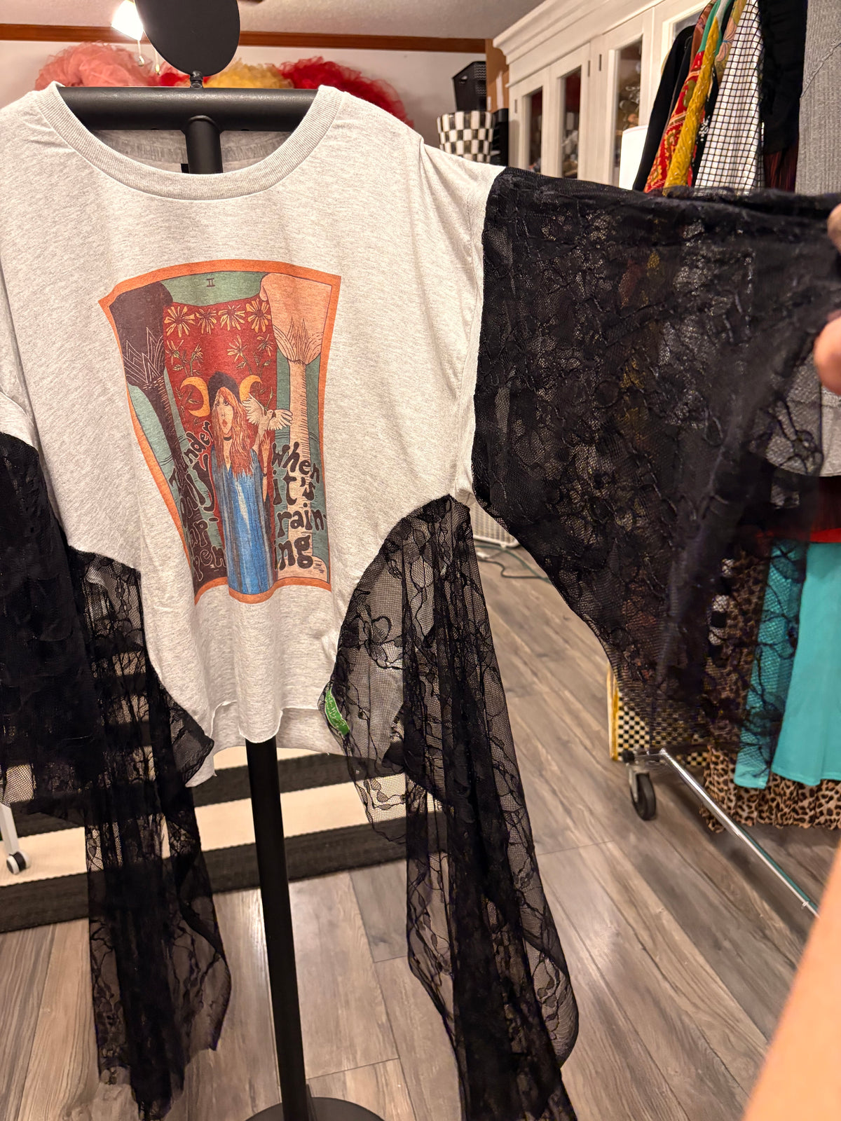 When It Rains Drama Mama Lace Tee One Size fits a Small to XL