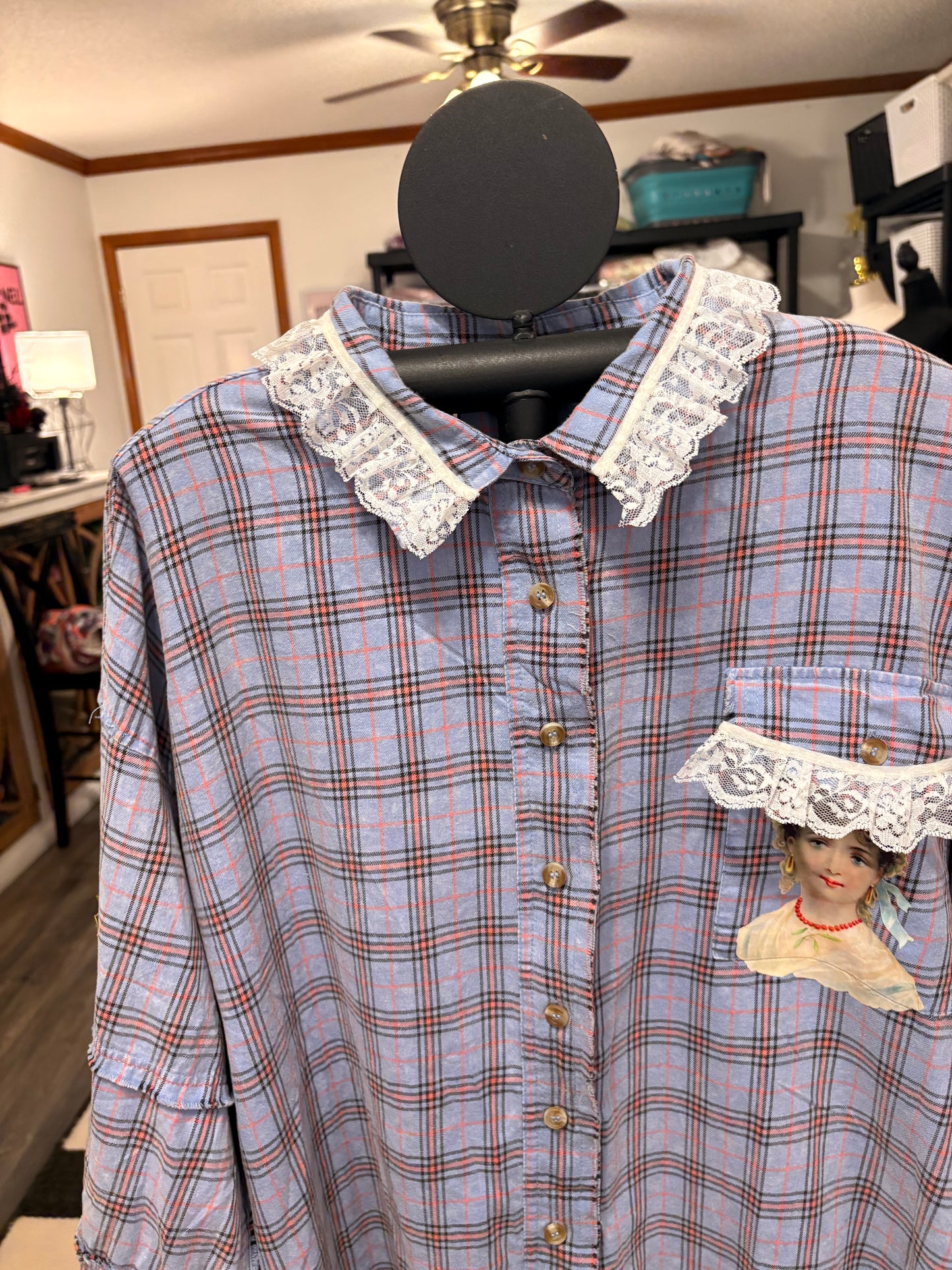 New Parisian  “Junk” Flannel Very Long Length One Size Fits an XXL-3X 16-20