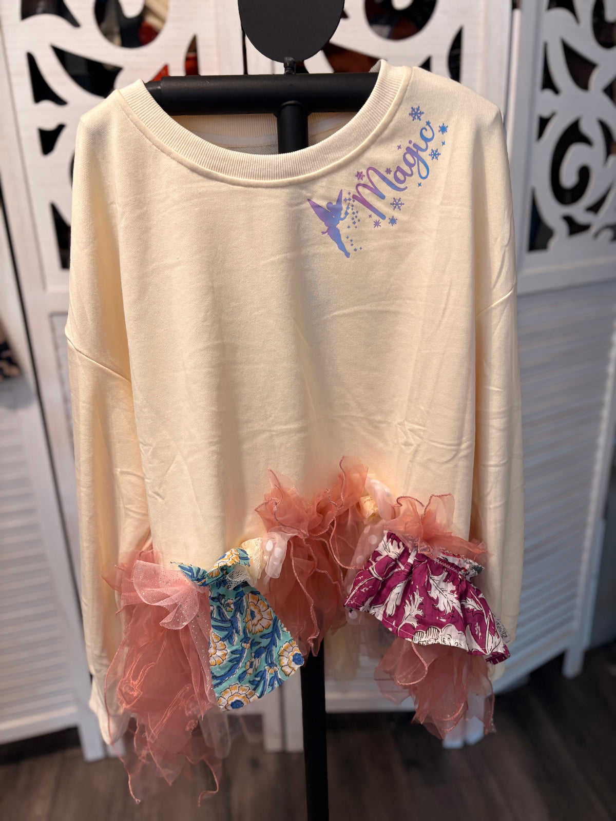 Magical Glam Fringe Asymmetrical Tee One Size Fits Small to XXL
