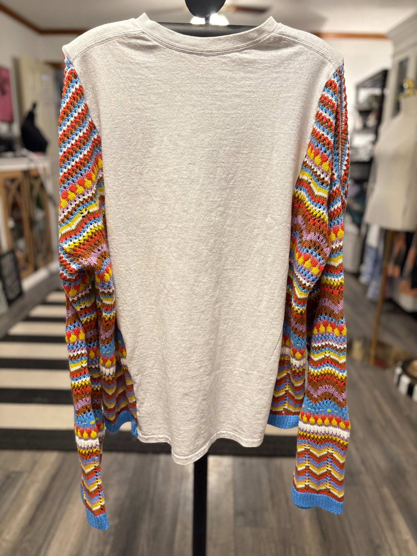 Lainey Upcycled Drop Sleeve Tee Sweater One Size Fits a Small to XL