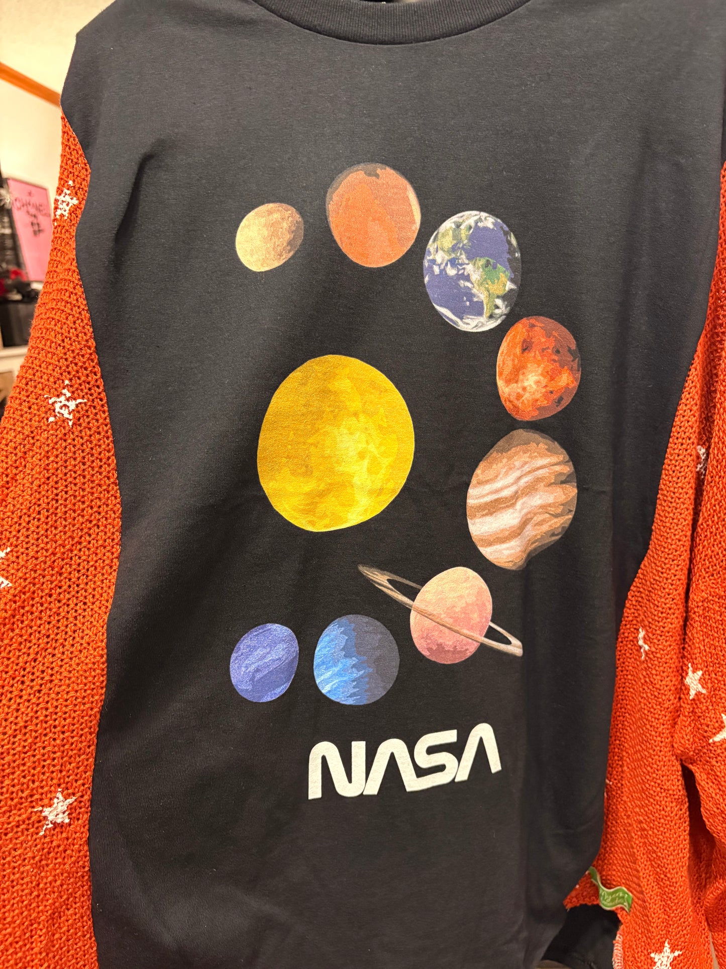 Reach for the Stars Star Sweater Tee One Size Fits a Large to 3X Oversized (rust)