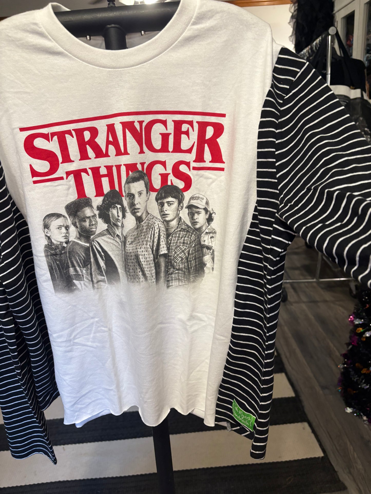 Stranger Things Upcycled Long Sleeve Knit Tee One Size Fits a Small to XL