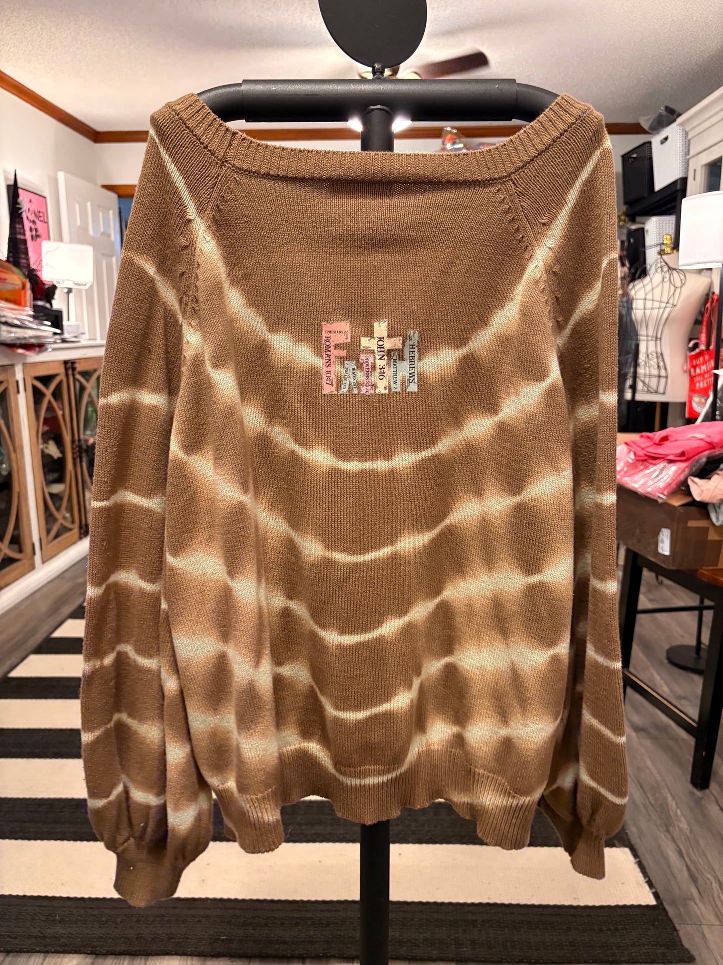 FAITH Upcycled Oversized Sweater Fits XL/2X