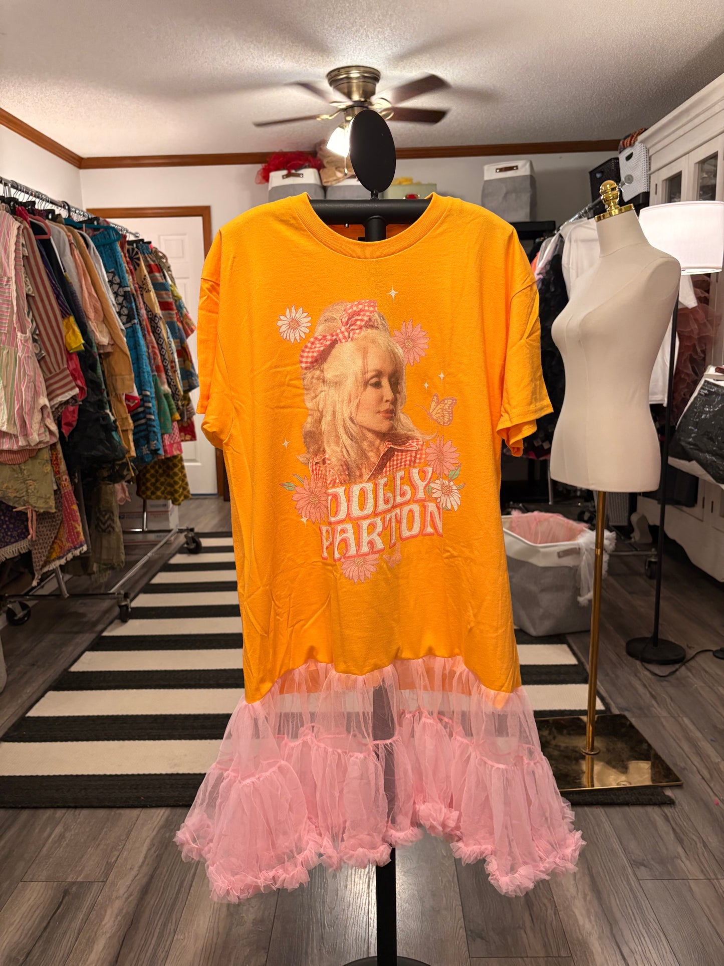 Dolly in Pink Rockstar Ruffle Dress/Top One Size Fits a Small to Large