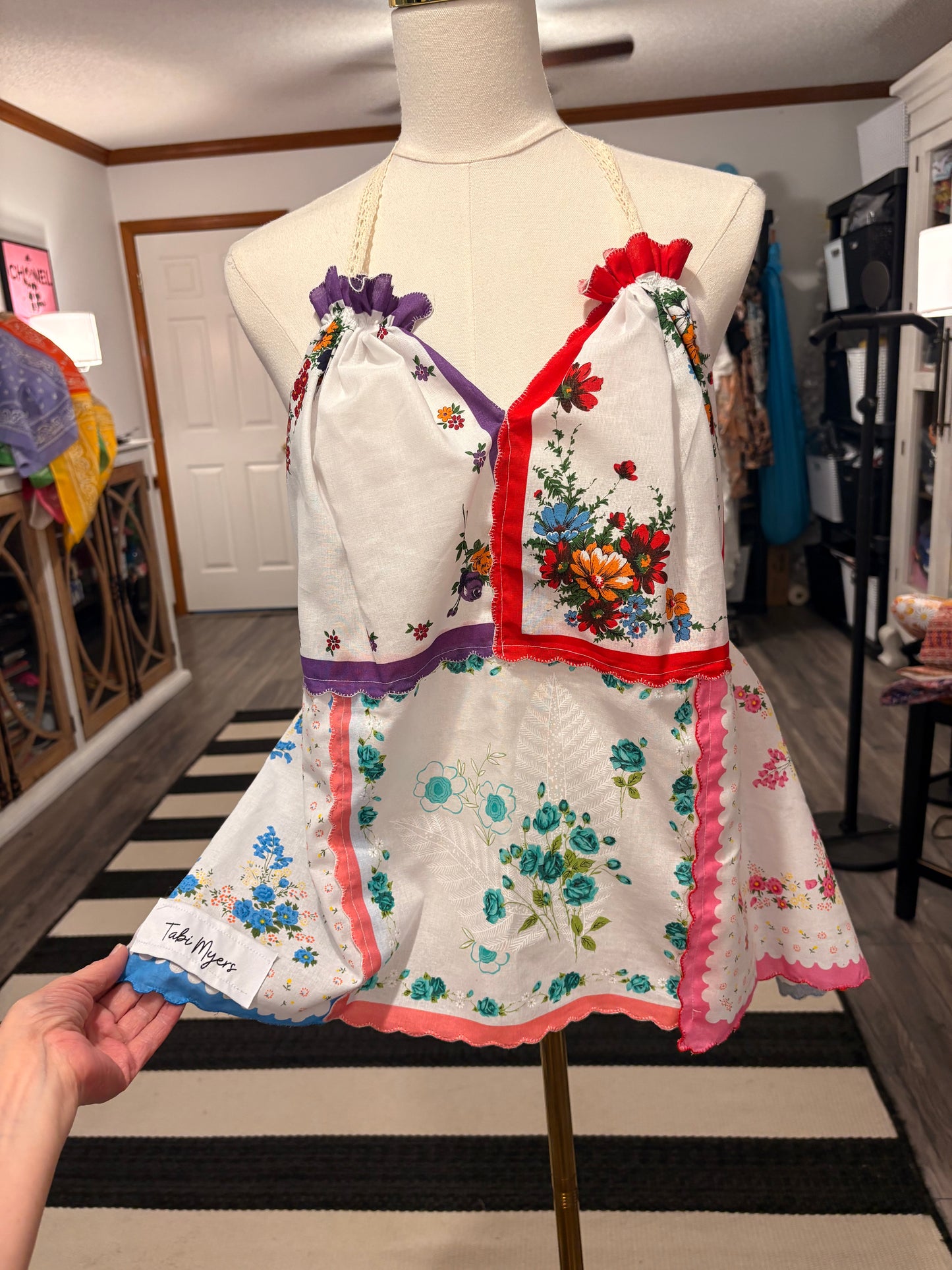 Delilah Upcycled Hankie Top One Size Fits a 12-16