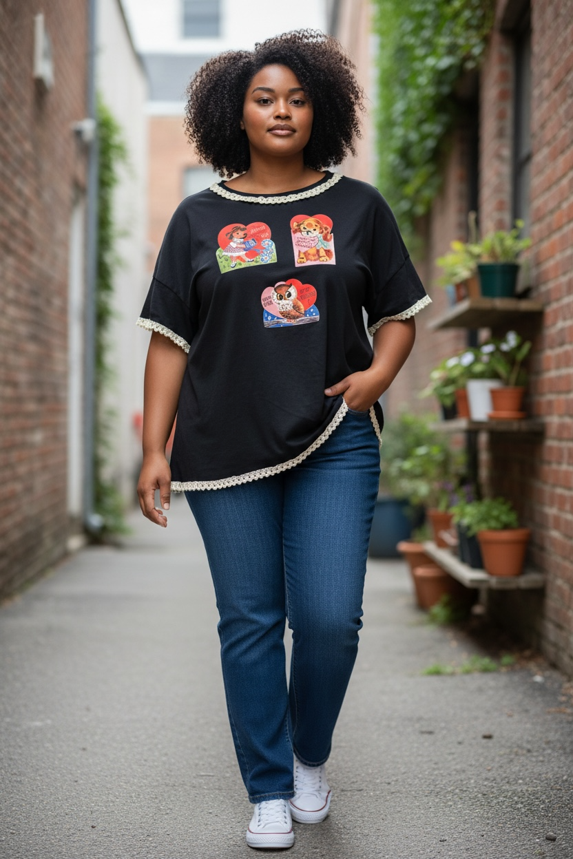 Be My Valentine “Junk” Tee One Size Fits a Large to 3X Oversized