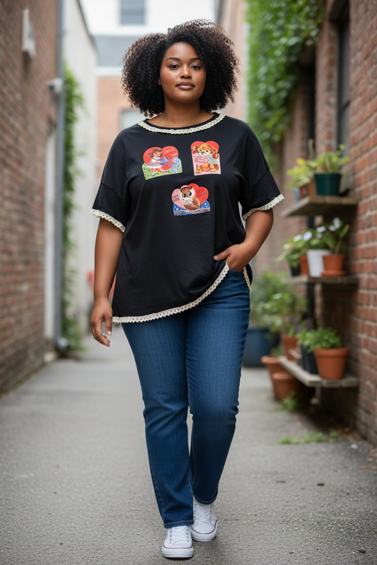 Be My Valentine “Junk” Tee One Size Fits a Large to 3X Oversized