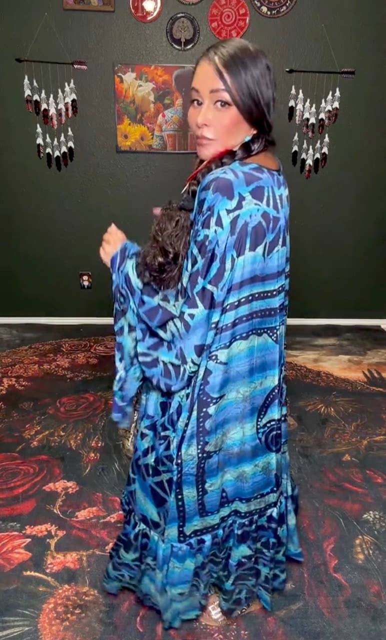 Dream Weaver Silk Ruffle Sleeve Kimono 1000-03