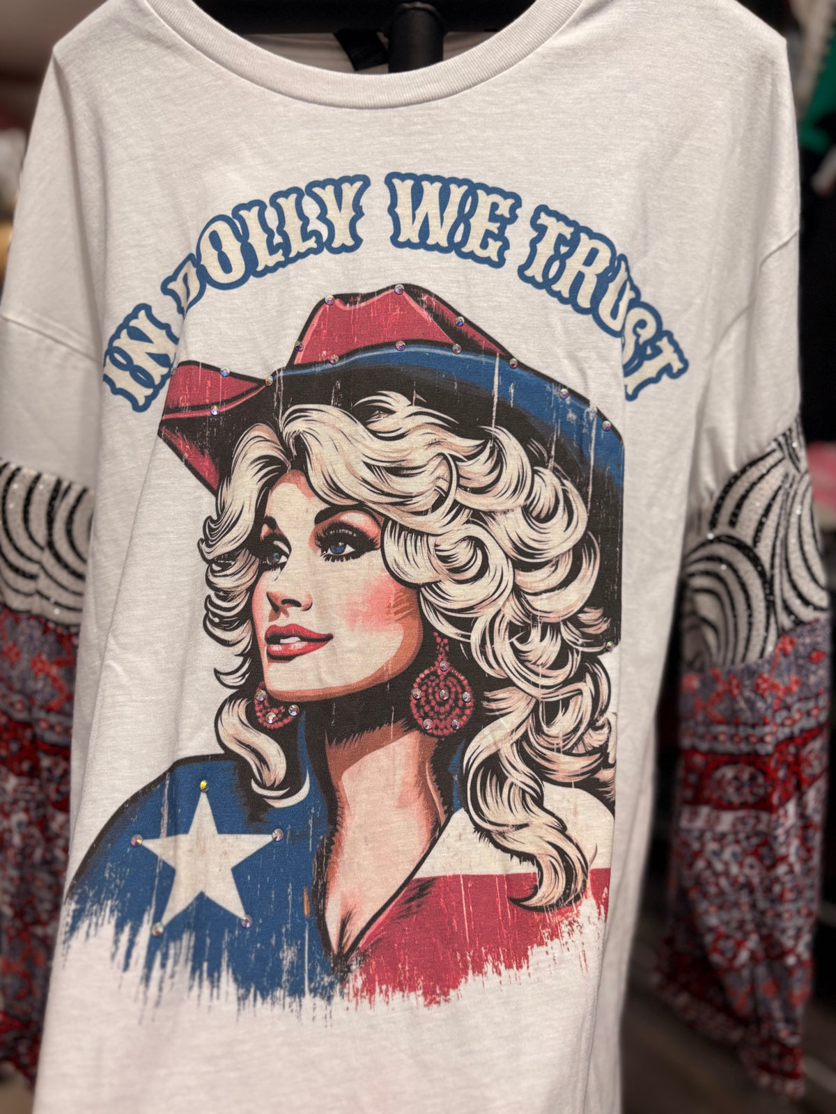American Dolly Glam Sleeve Tee One Size Fits Small to Large