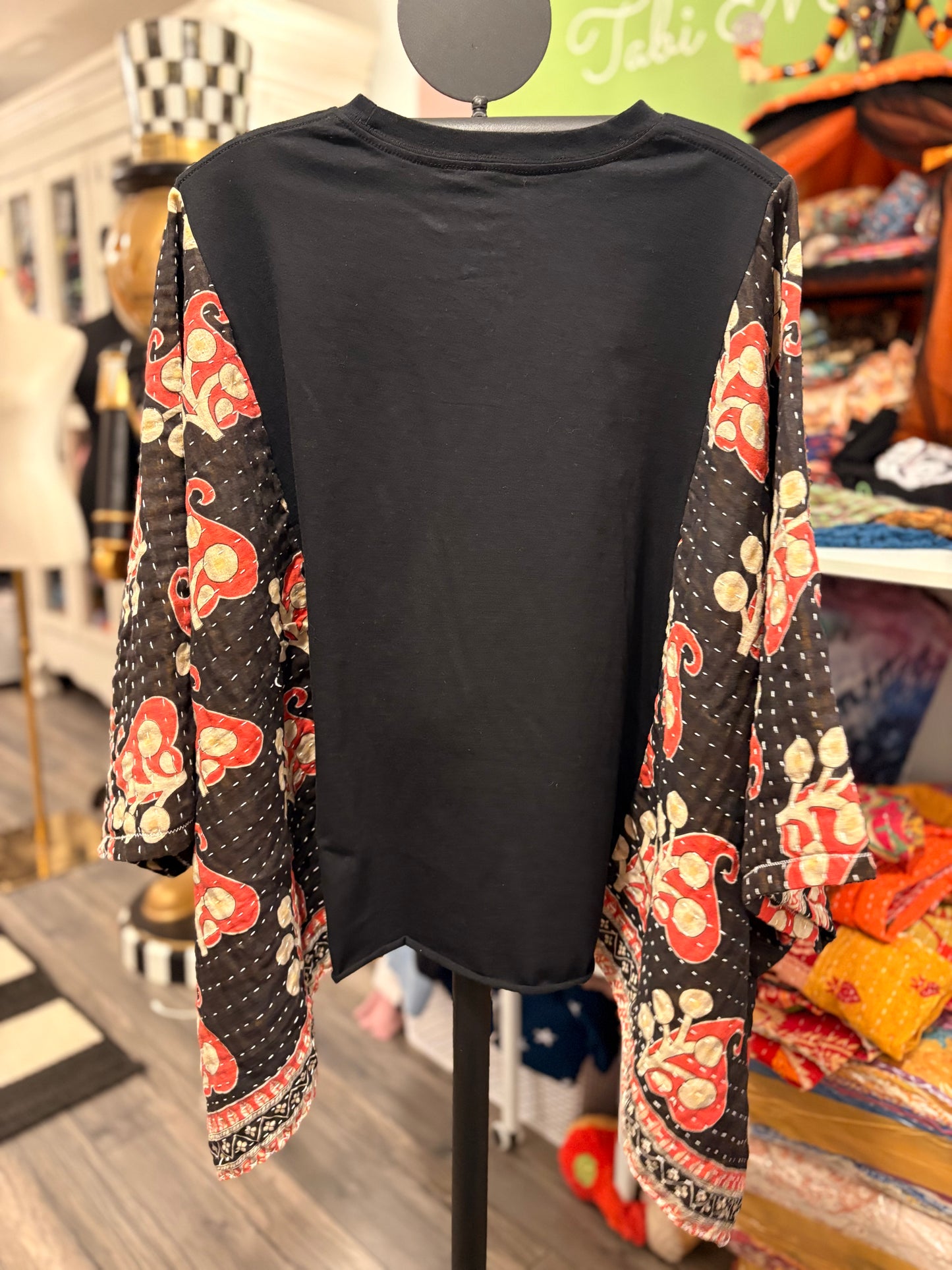 Be Like Dolly Upcycled Vintage Kantha Quilt Poncho Tee One Size Fits a Small to XXL