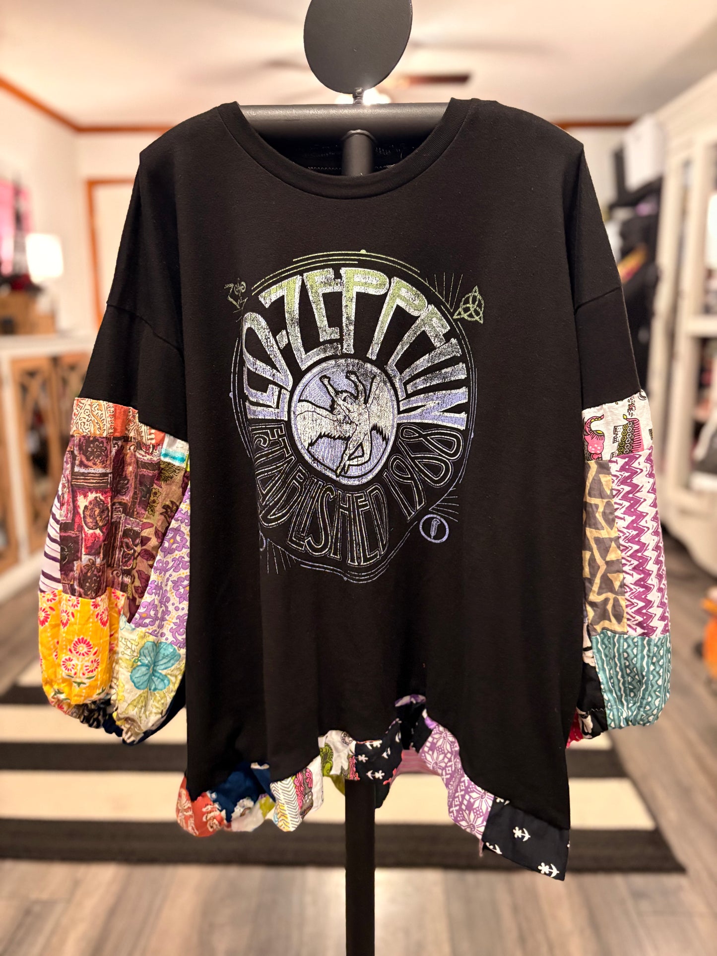 Whole Lotta Love Upcycled Vintage Patchwork Tee Fits a Small to 2X
