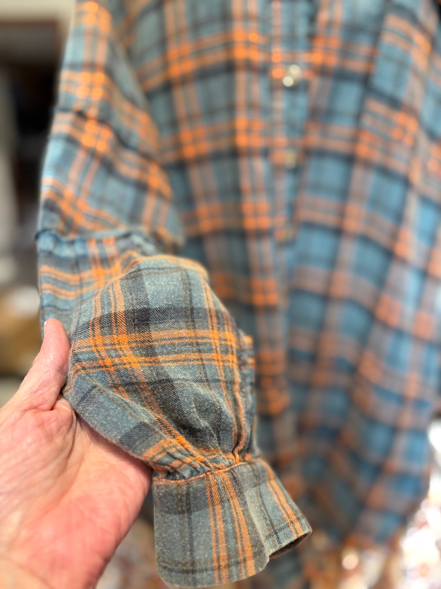 Petal Upcycled Oversized Frayed Flannel Dress One Size Fits a Small to XXL