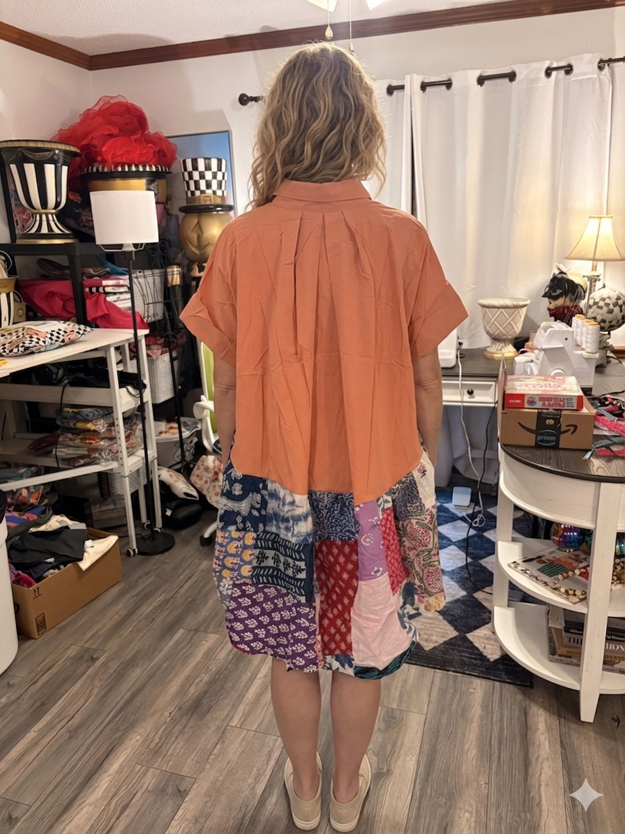 Amelia Upcycled Butterfly Poncho One Size Fits a Large to 3X