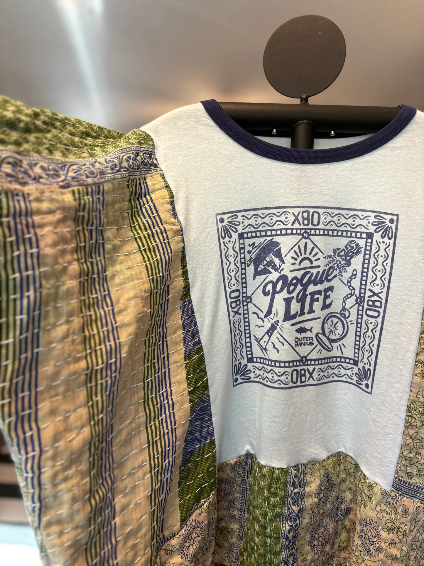 Pogue Life Upcycled Vintage Kantha Top Fits a Small to XXL