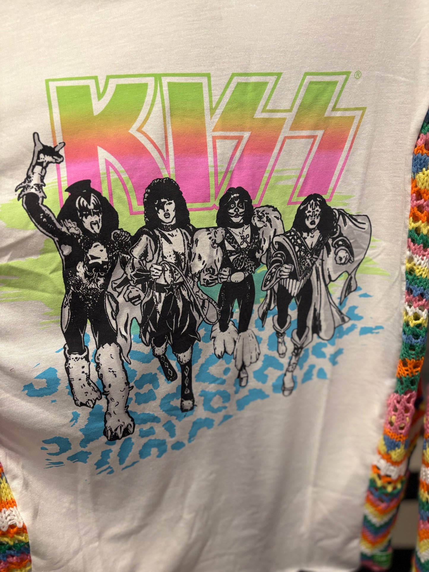 Kiss Upcycled Drop Sleeve Sweater One Size Fits a Small to XL