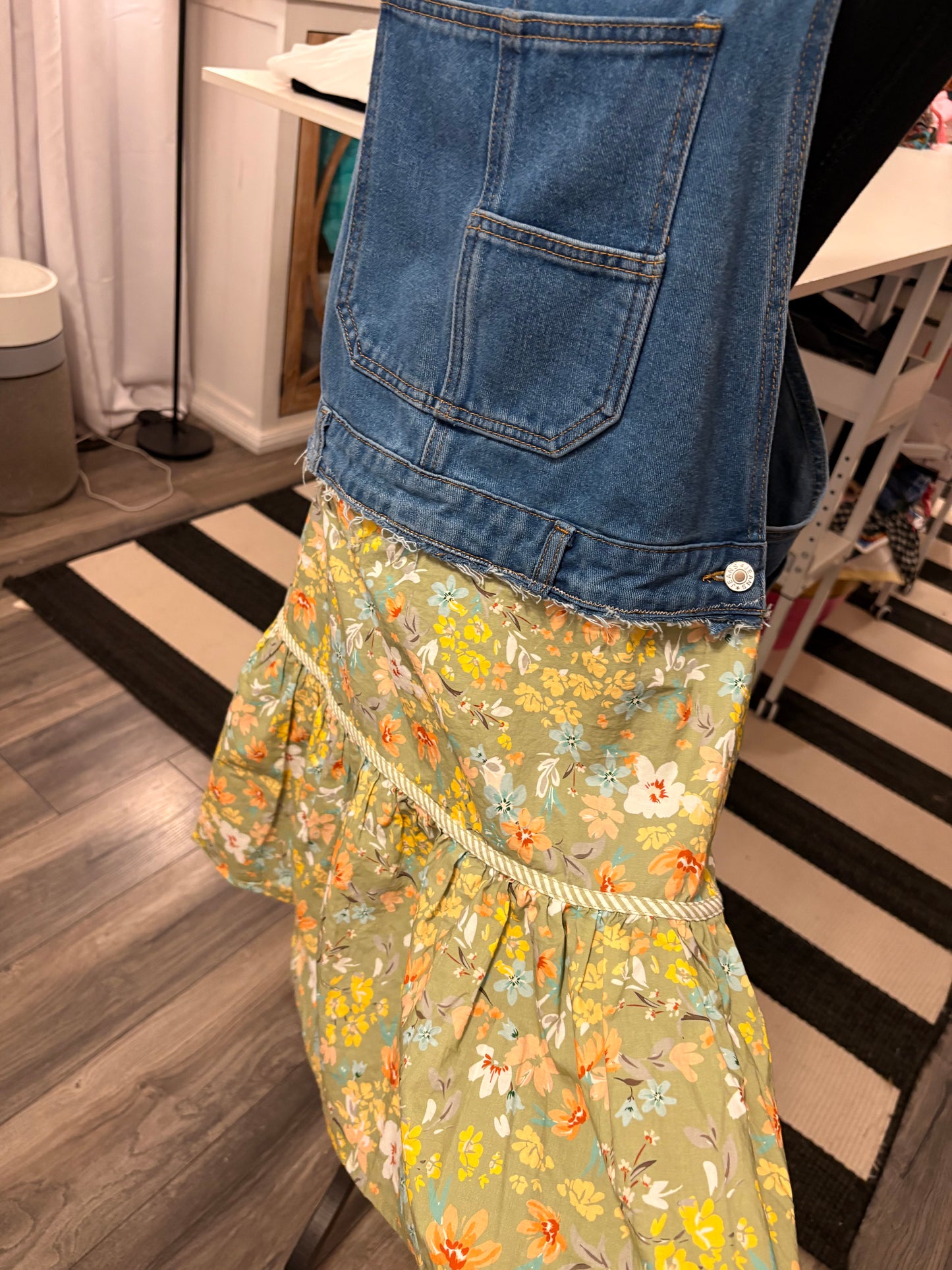 On The Prairie Overall Dress Fits a Size Small/Medium 4/6/8