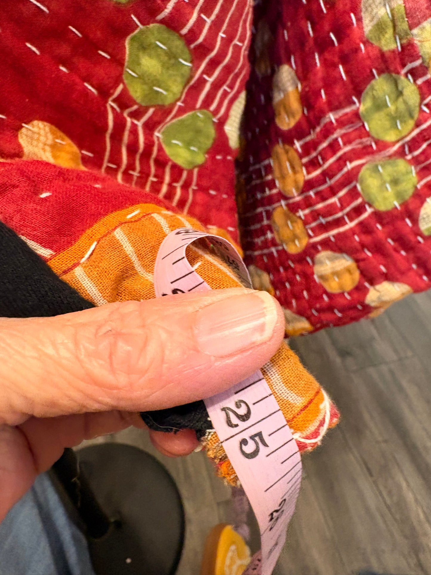 Hello Sunshine Upcycled Vintage Kantha Quilt Poncho Tee One Size Fits a Small to XXL