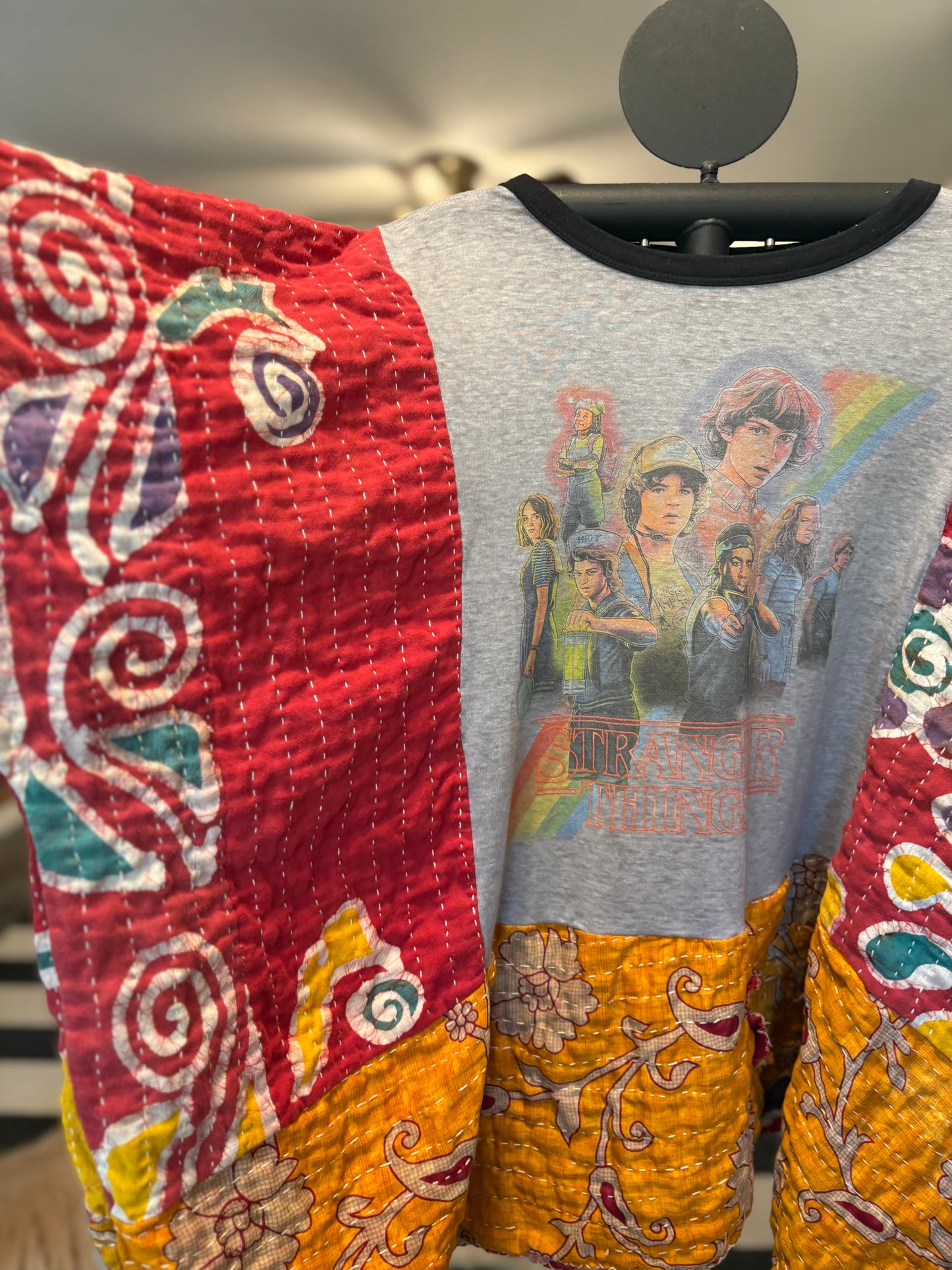 Stranger Things Upcycled Vintage Kantha Top Fits a Small to XXL